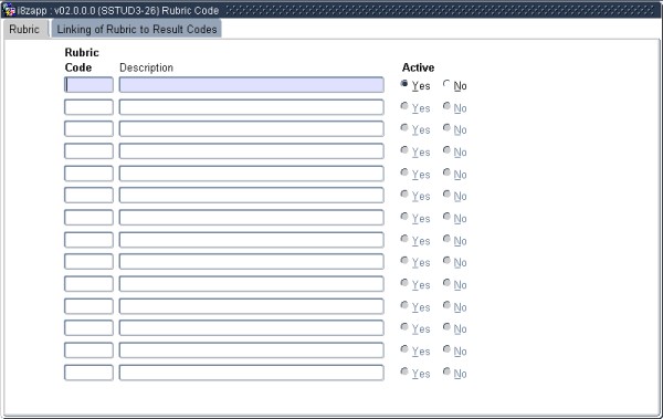 Example of Rubric Codes