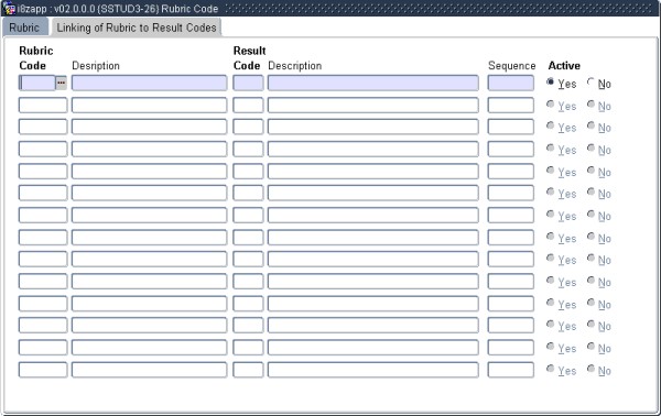Example of Linking of Rubric and Result Codes