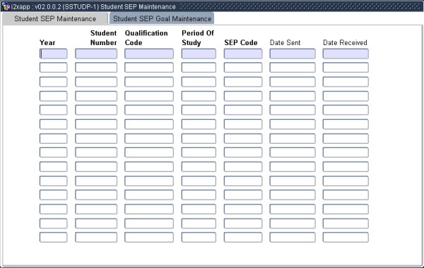 Example of Student SEP Maintenance
