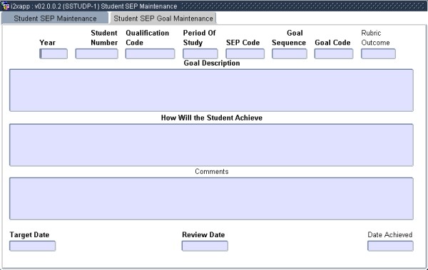 Example of Student SEP Goal Maintenance