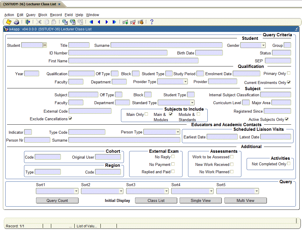 {SSTUDY-36} - Eample of query criteria