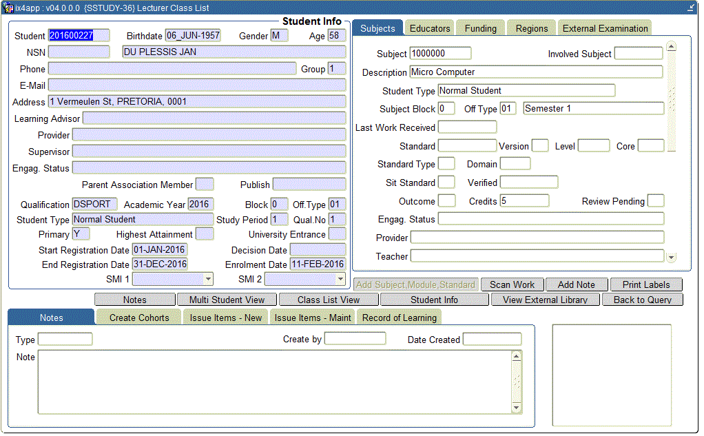 SSTUDY-36, single student