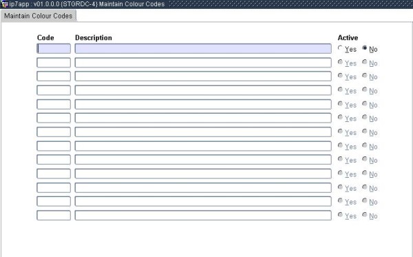 Maintain colour codes