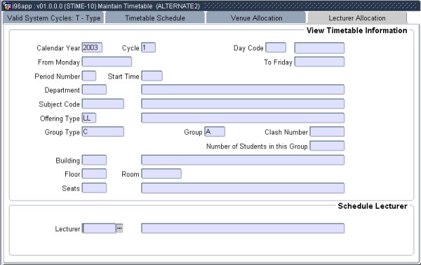 Example of Lecturer Allocation