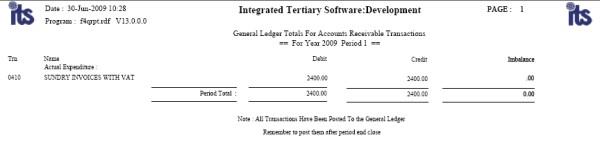 print period end totals