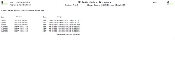 Residence Periods Logfile