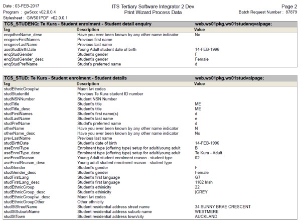 Print Wizard Process Data Page 2