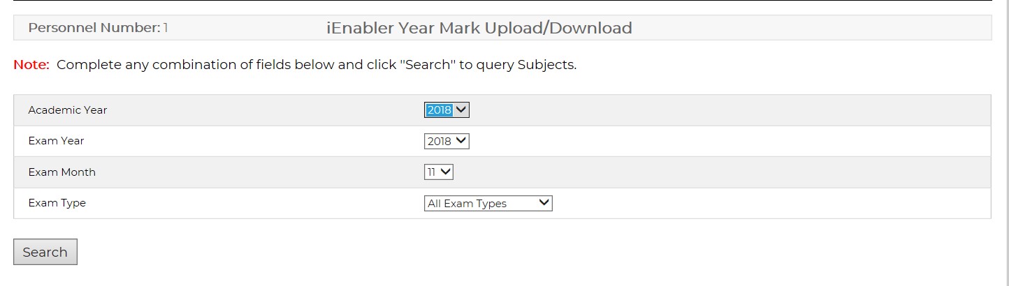 Search to query Subjects