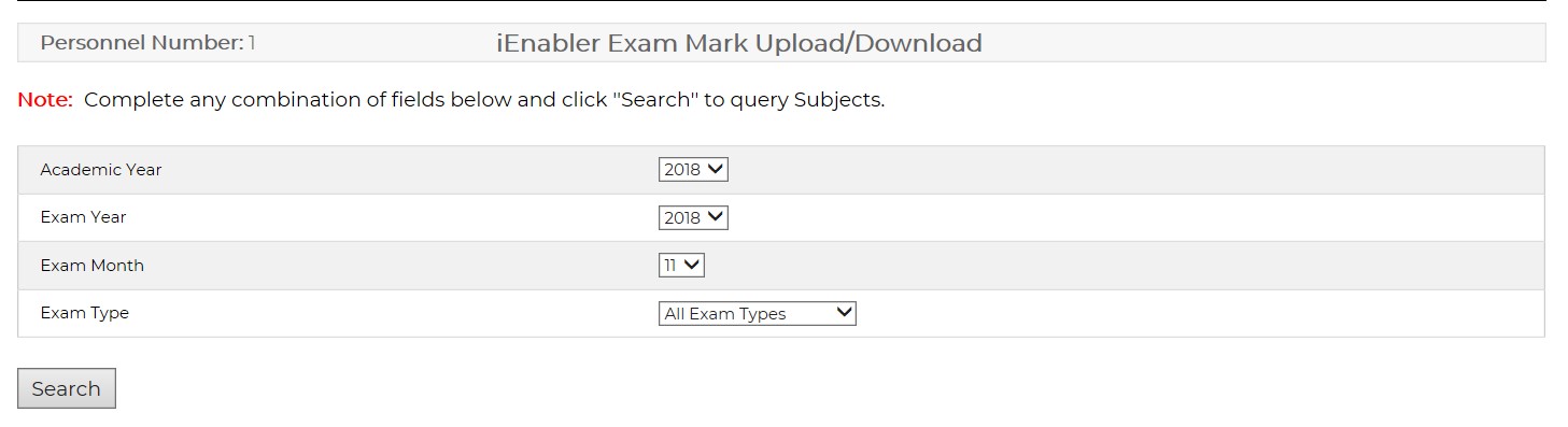 Search to query Subjects