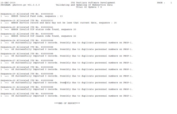 validate and upload webservice appointments