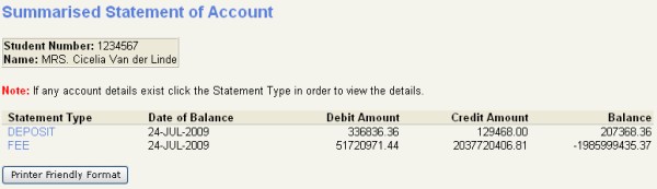 summarised statement