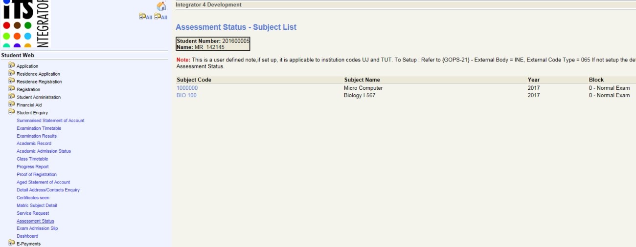 Image 1 of Assessment Status