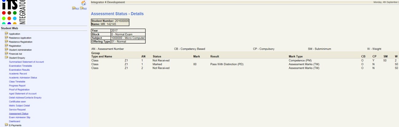 Image 2 of Assessment Status