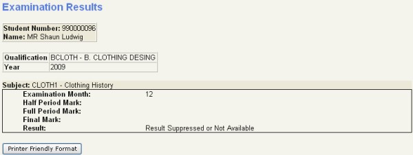 exam results second page