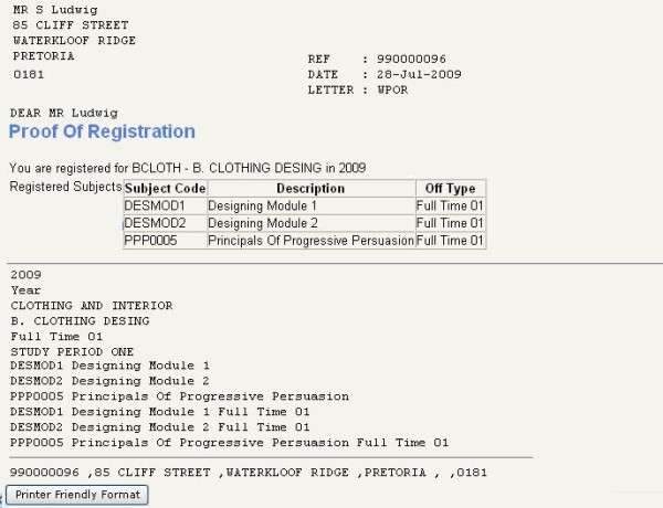 proof of registration