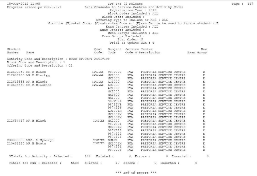 Autolink of Students to Service Centres- Image