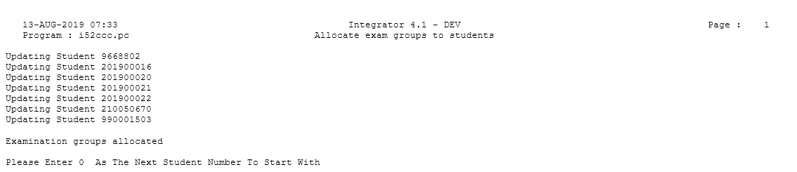 Example of Examinaion Venues
