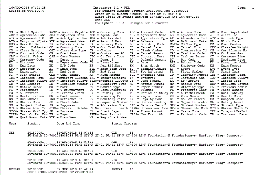 Example of General Logfile