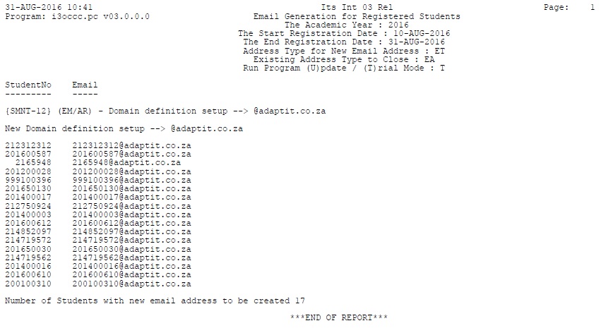 trail mode update email address