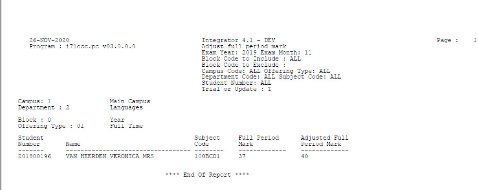 Run Full Period Mark Adjustment
