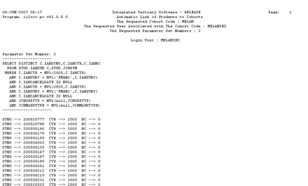 Example of the Auto Create of Cohorts