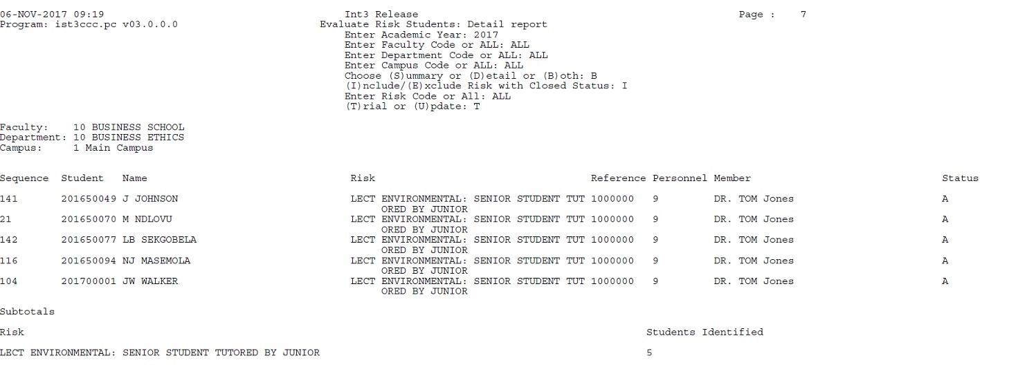image of run evaluation detail