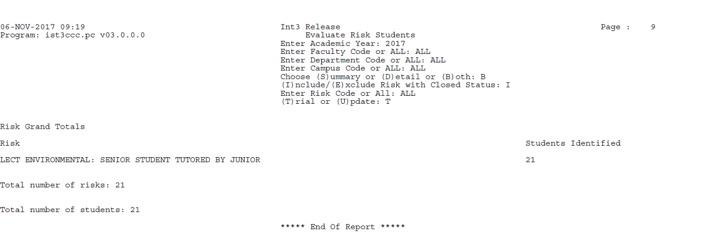 summary on detail counts